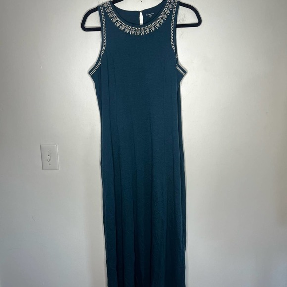 Garnet Hill Embroidered Jewel-Neck Maxi Dress - Picture 2 of 10